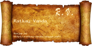 Ratkay Vanda névjegykártya